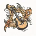 Guitar  & Cowboy Boot tattoo design idea