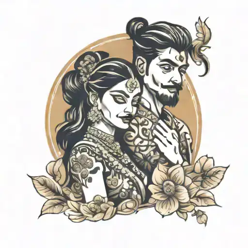 megha & shivam tattoo design idea