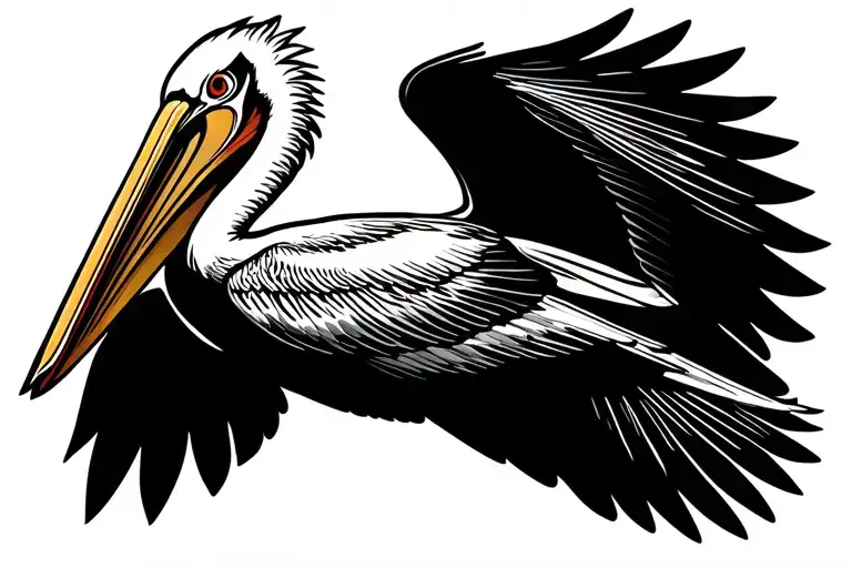 pelican flying over zia symbol tattoo design idea