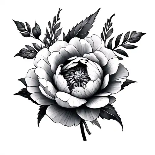 tattoo sketch flowers peonies with thin sheets tattoo design idea