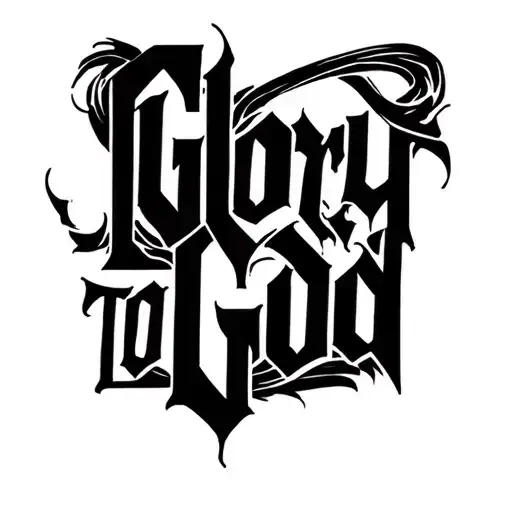 "Glory to God" letter tattoo design idea