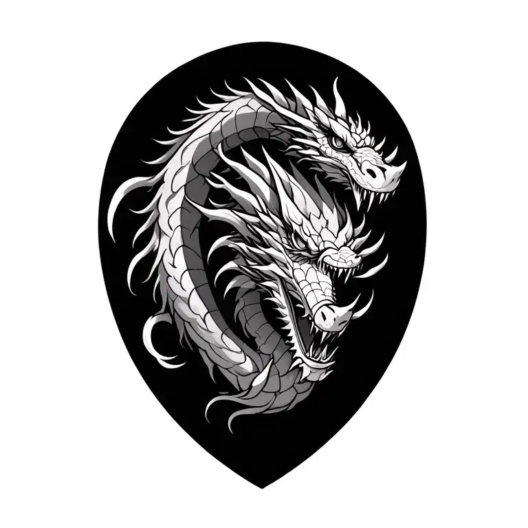 Japanese Dragon that Is mighty and claws into the skin.  tattoo design idea
