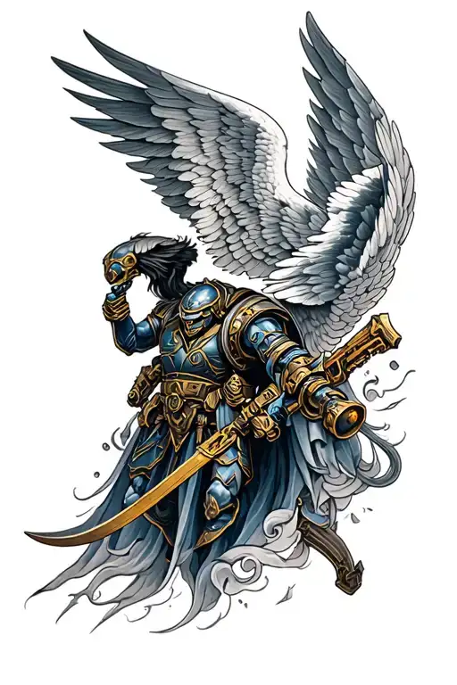 warhammer 40K dark angel tattoo design idea