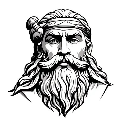Beard, Greek ares god, beard oil tattoo design idea