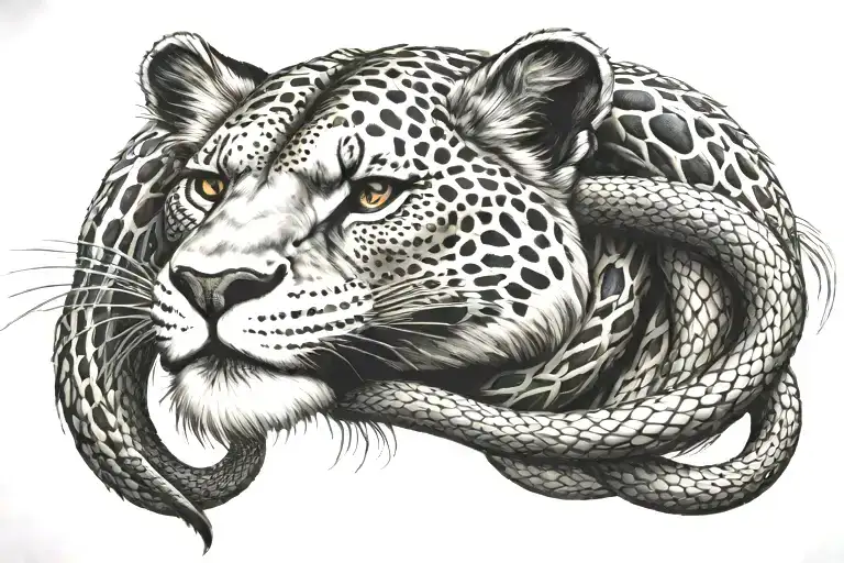 lion king cobra snake tattoo design idea