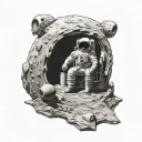 Astronaut Sitting On The Moon tattoo design idea