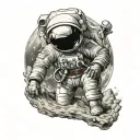 Astronaut Sitting On The Moon tattoo design idea