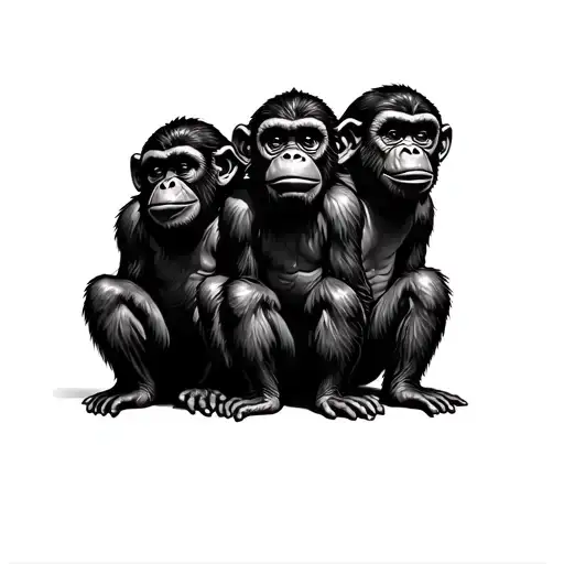 3 Wise Monkeys tattoo design idea