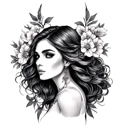 sexy virgo woman tattoo design idea