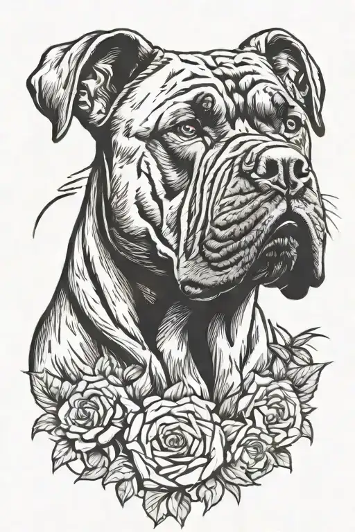 cane corso slavic style protection runs along the entire tattoo design idea