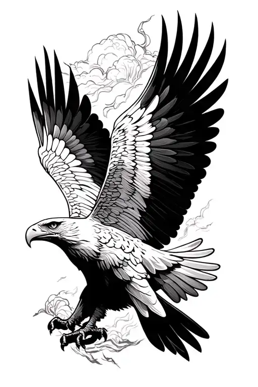 Eagle soaring tattoo design idea