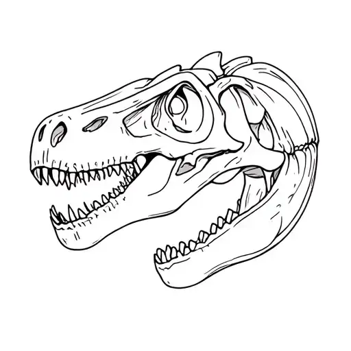 Dinosaur skull tattoo design idea