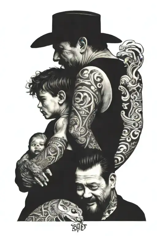 Panama father son tattoo design idea
