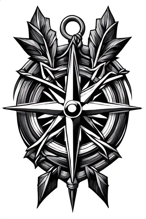 Geometric arrow anchor celtic knot compass design tattoo design idea