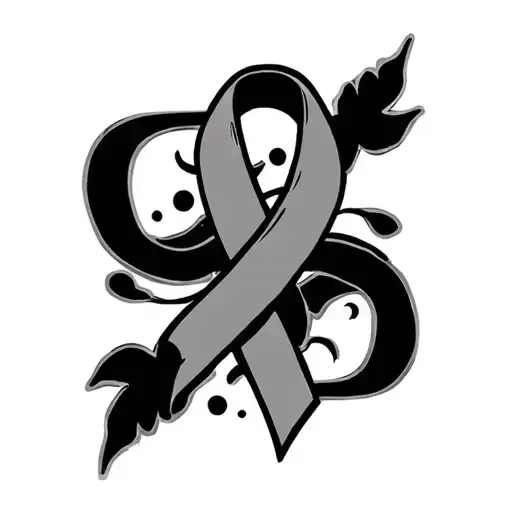 "L.L.S" colon cancer ribbon wrapped tattoo design idea