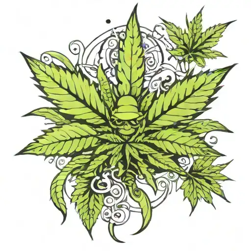 Marijuana tattoo design idea