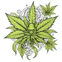 Marijuana tattoo design idea