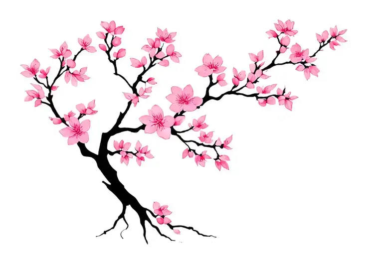 cherry blossom tree tattoo design idea