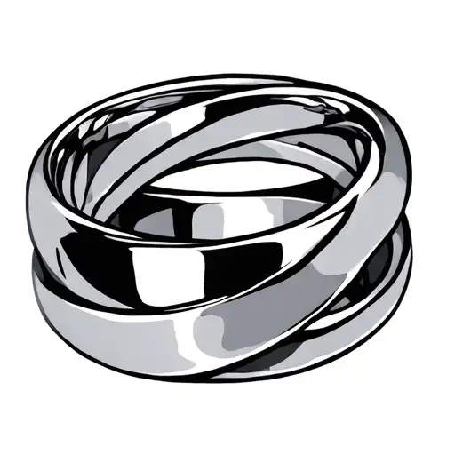 wedding rings intertwined tattoo design idea