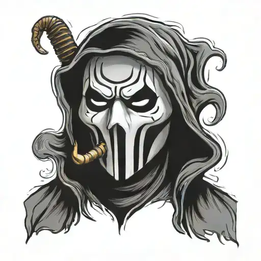 ghostface mask tattoo design idea
