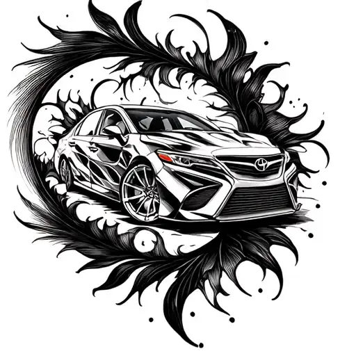 Camry 3.5 in sketch style tattoo tattoo design idea