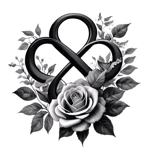 Infinity symbol with roses tattoo design idea