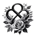 Infinity symbol with roses tattoo design idea
