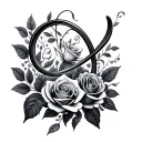 Infinity symbol with roses tattoo design idea