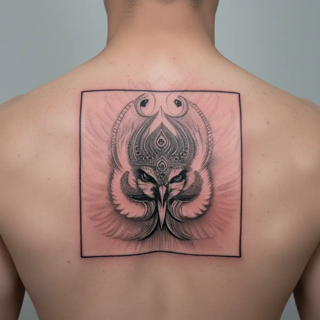 murugan vel with peacocks features  tattoo design idea