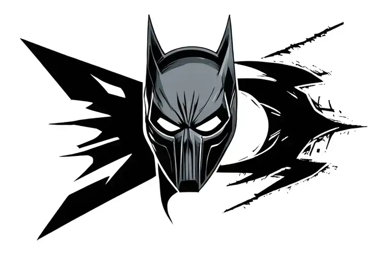 deathstroke mask inside nightwing symbol tattoo design idea