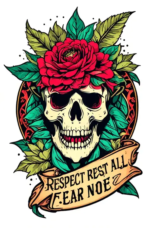 respect all fear none tattoo design idea