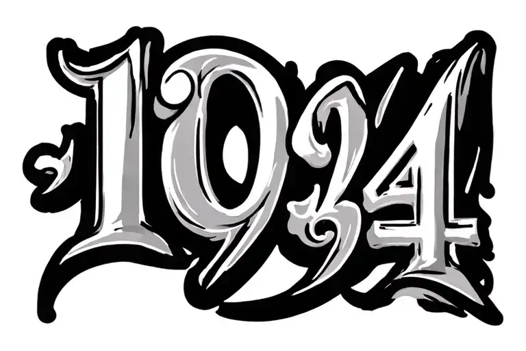 My birth year 1994 in Roman numbers tattoo design idea