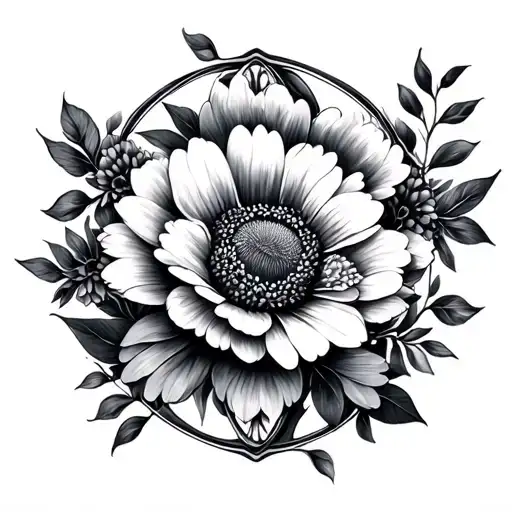 infinite symbol with march and December birth flower tattoo design idea
