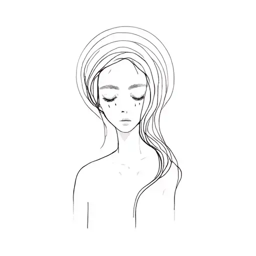 Melancholic depression tattoo design idea