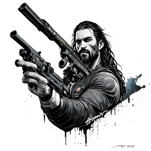 Cyberpunk 2077 johnny silverhand tattoo design idea