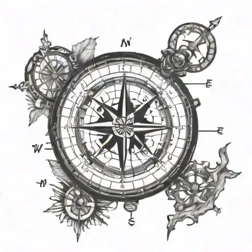True North Compass tattoo design idea