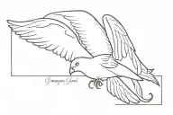 Grandpa Memorial - Wings of an angel - Canary flying away freely - and 'I love you beneath - Focus on the angel mainly  tattoo design idea