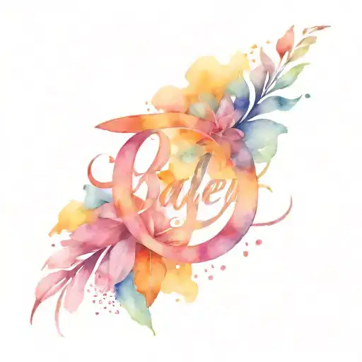 overlapping letters of the name Bailey tattoo design idea