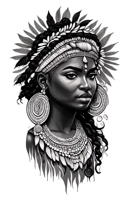 African Goddess tattoo design idea