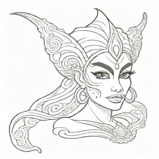 genie face tattoo tattoo design idea