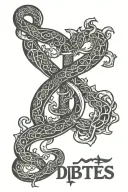 diabetes type 1 medical alert sign intertwined tattoo design idea