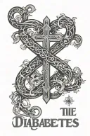 diabetes type 1 medical alert sign intertwined tattoo design idea