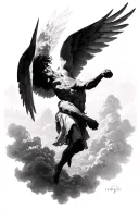 icarus falling from sky tattoo design idea