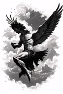 icarus falling from sky tattoo design idea