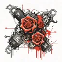 Exploding Chain, incorporate the names Ario and Arya and their birth date 11/29/2024 tattoo design idea