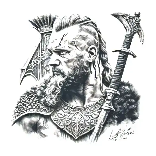 Ragnar Lothbrok tattoo design idea