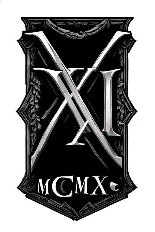 Add tattoo on arm Of these Roman numbers XI XII MCMXC tattoo design idea