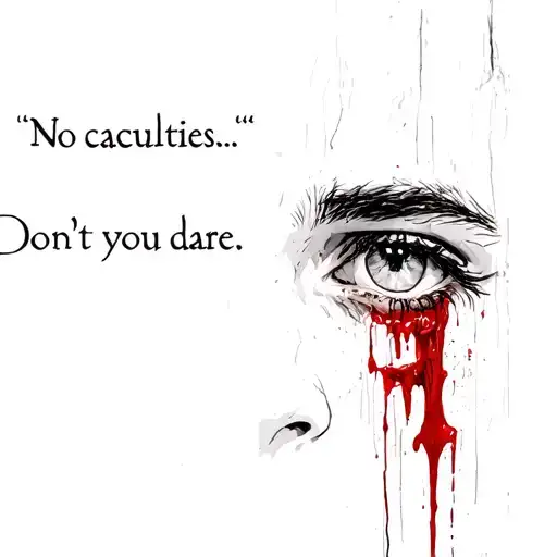 "No casualties.. Dont you dare " levi Ackerman eyes with blood on one side  tattoo design idea