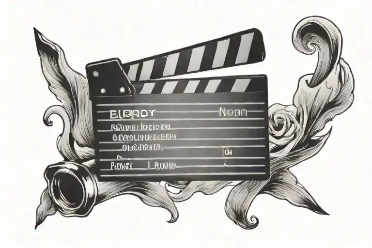 Clapperboard tattoo design idea