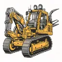 bobcat excavator tattoo design idea